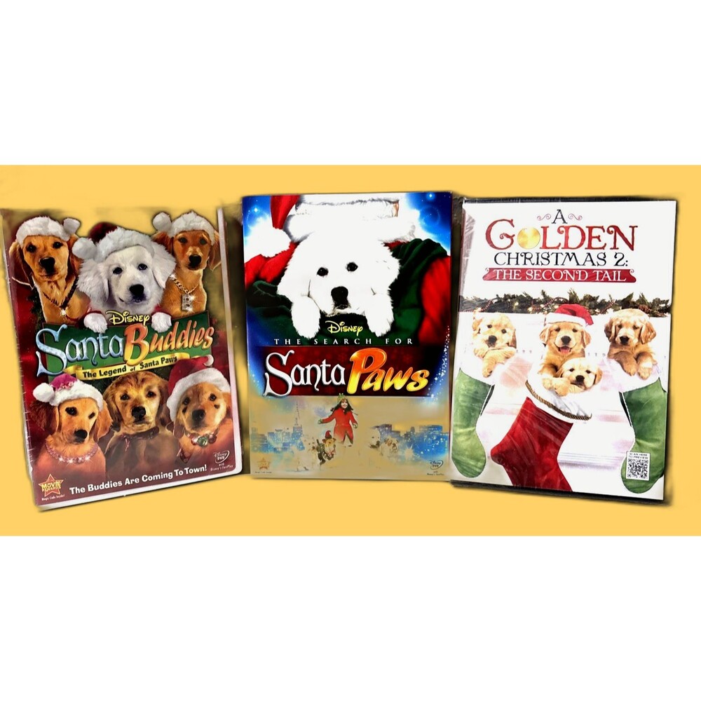 Santa Buddies, Santa Paws and A Golden Christmas 2 Lot Of 3 DVDs